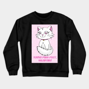 Cute Cartoon Cat Valentine's Day Card Crewneck Sweatshirt